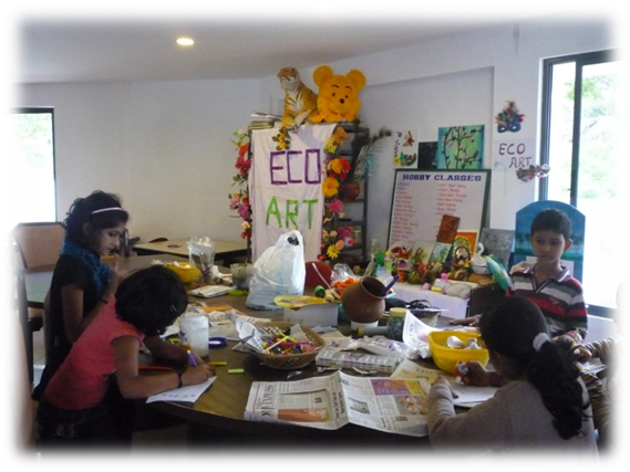 Childrens Eco Art classes at Munnar - Terrace Greens