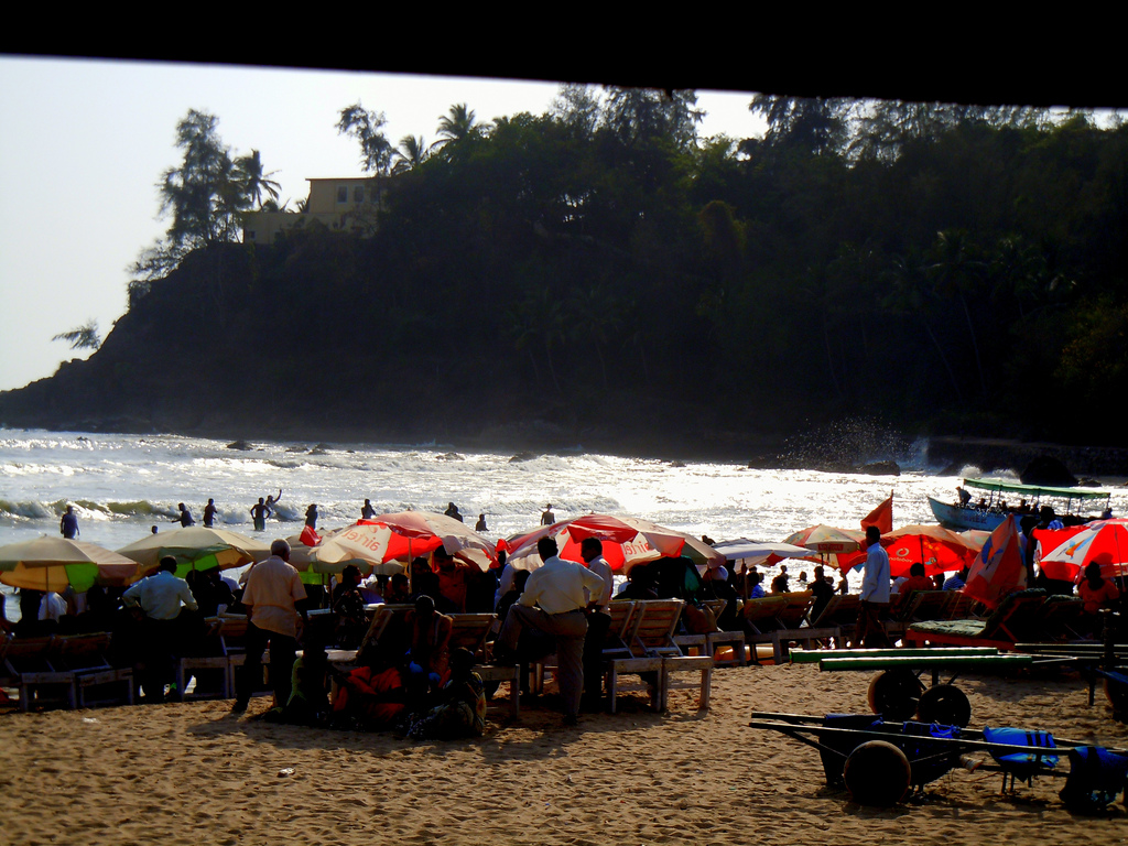 baga beach goa beach huts image