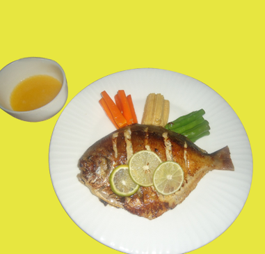 Hot Spicy grilled pomfret Image