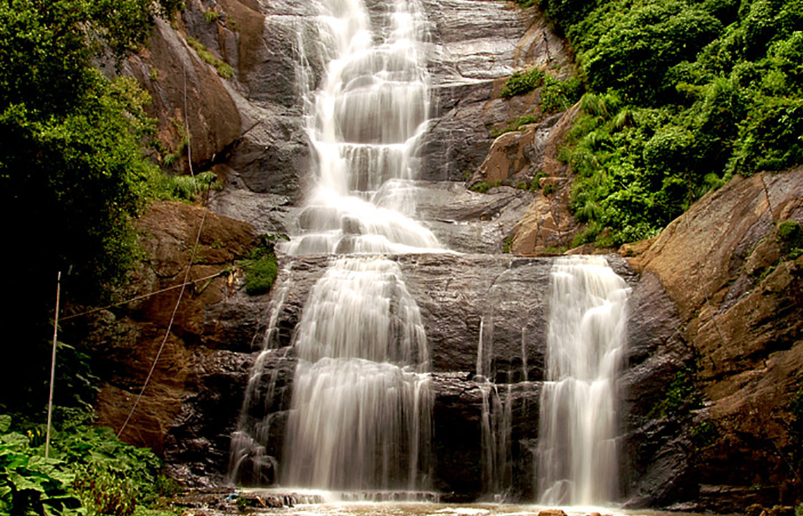 Image Name - Silver Cascade Waterfall Kodaikanal in Monsoon Season