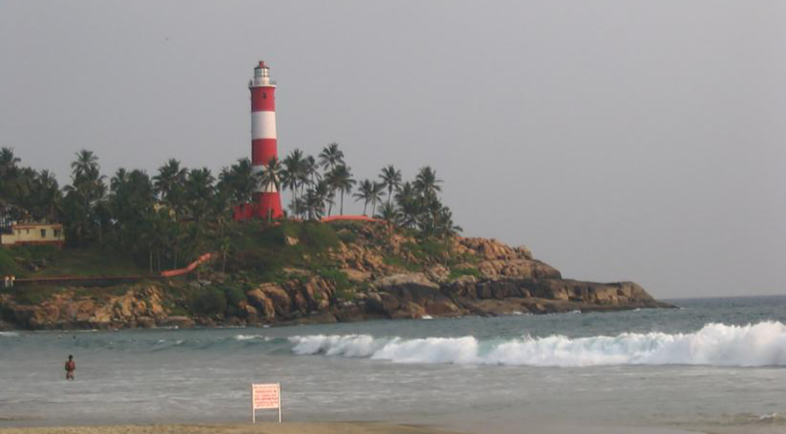 Image Name - lighthouse beach kovalam india