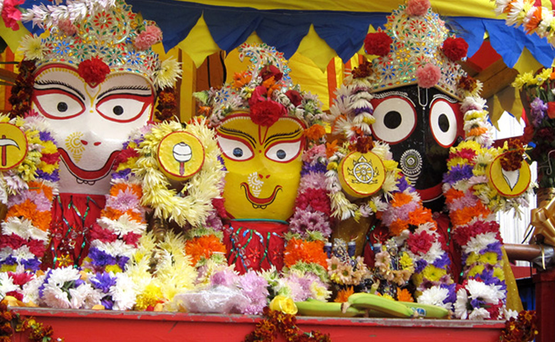 Image name - Jagannath (AKA Krishna), his brother Balaram and sister Subhadra