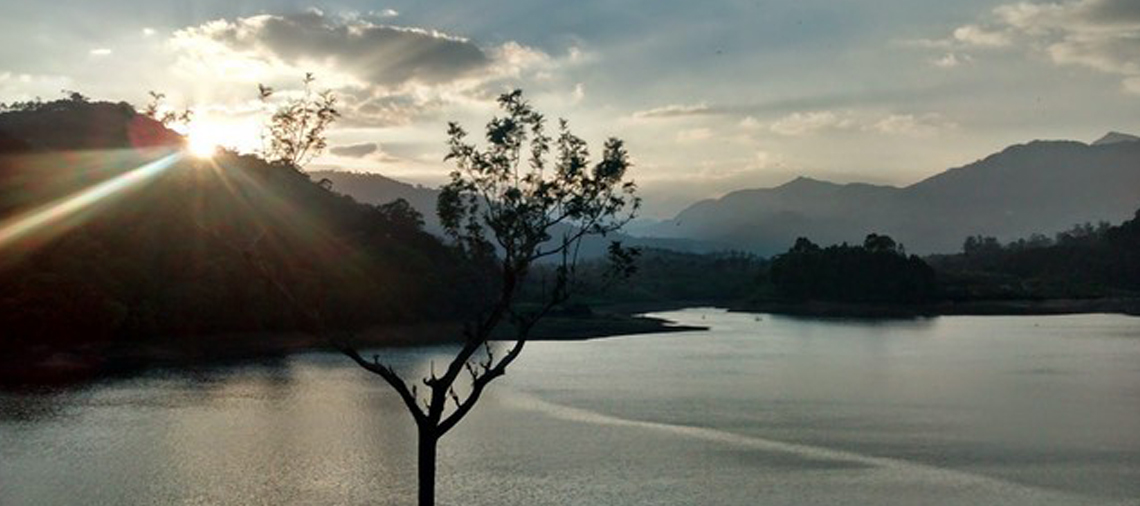 Mattupettey Dam during sunset