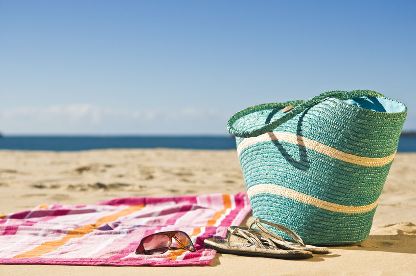 beach towel and bag