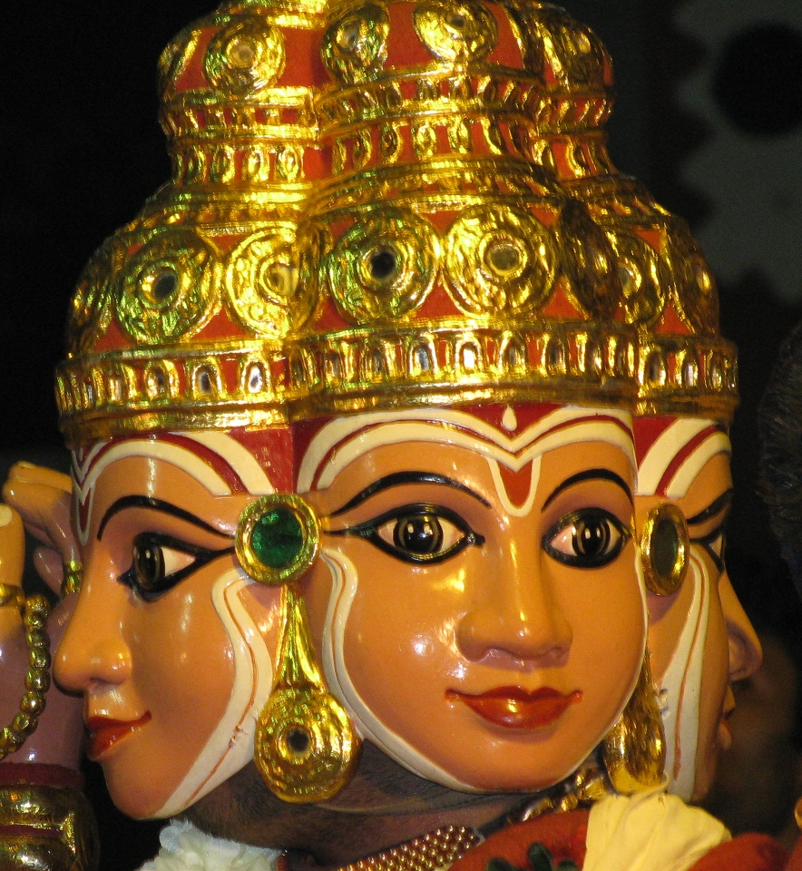 Masks of Brahma used during the dance