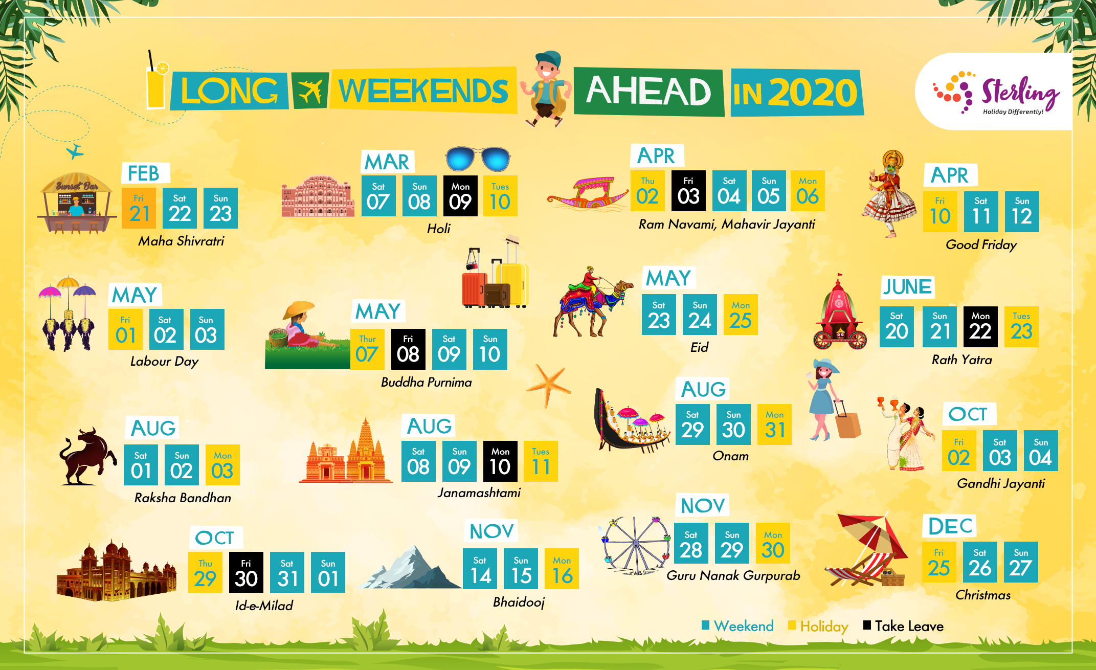 Long Weekend Calendar 2020