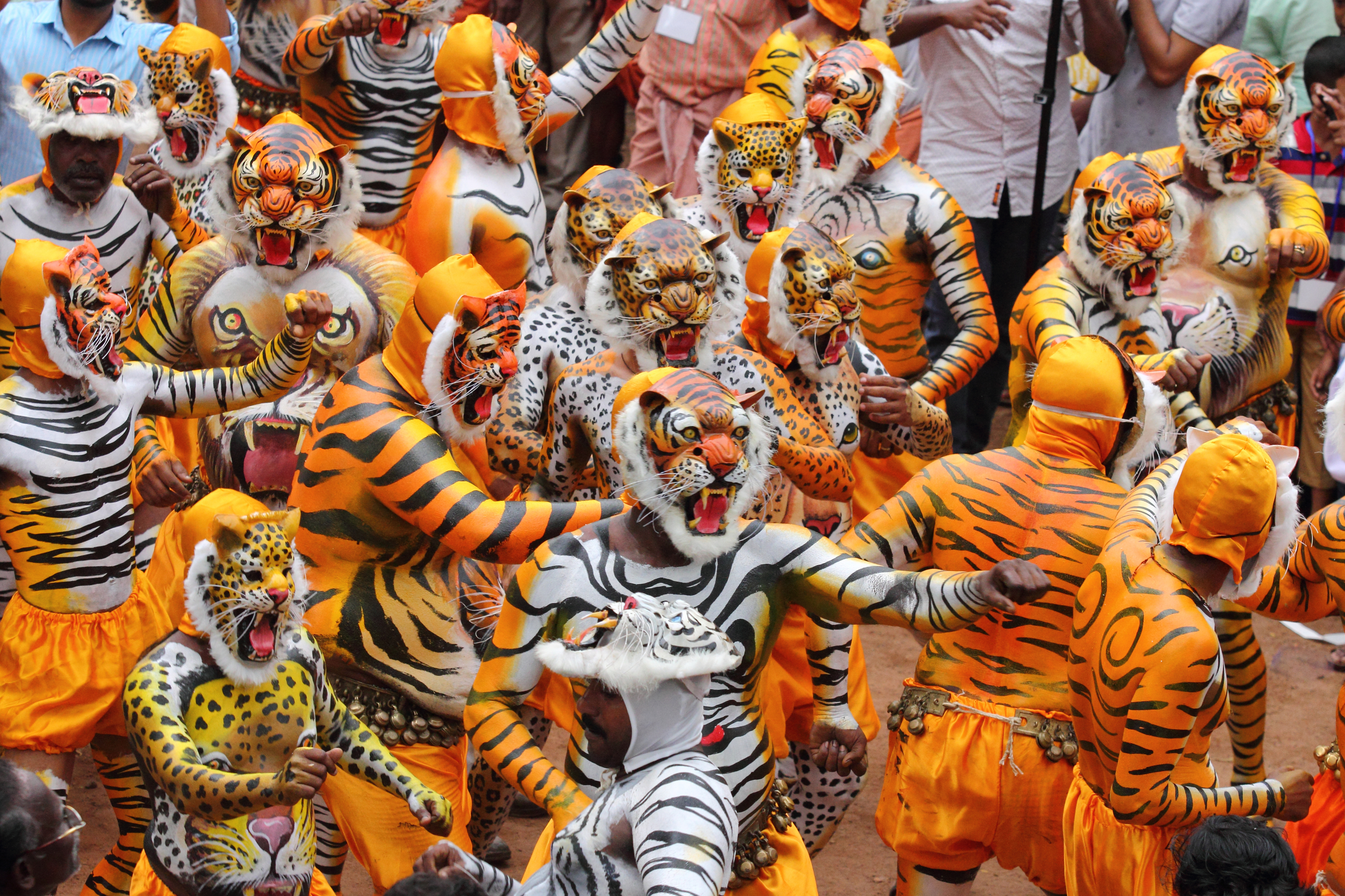 Tiger Dance During Onam