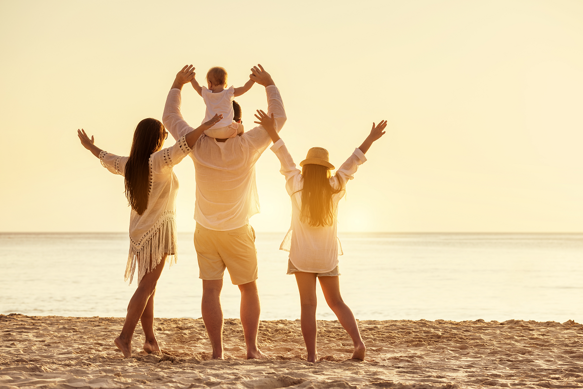 Travel Family at Beach