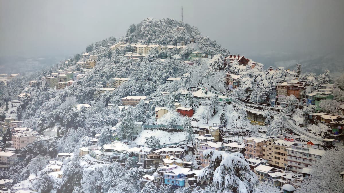 Shimla Town covered in Snow