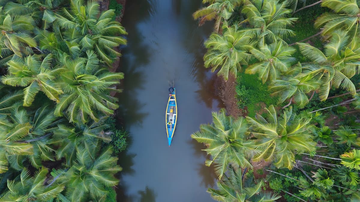 kERALA hOUSEBOAT aERIAL VIEW