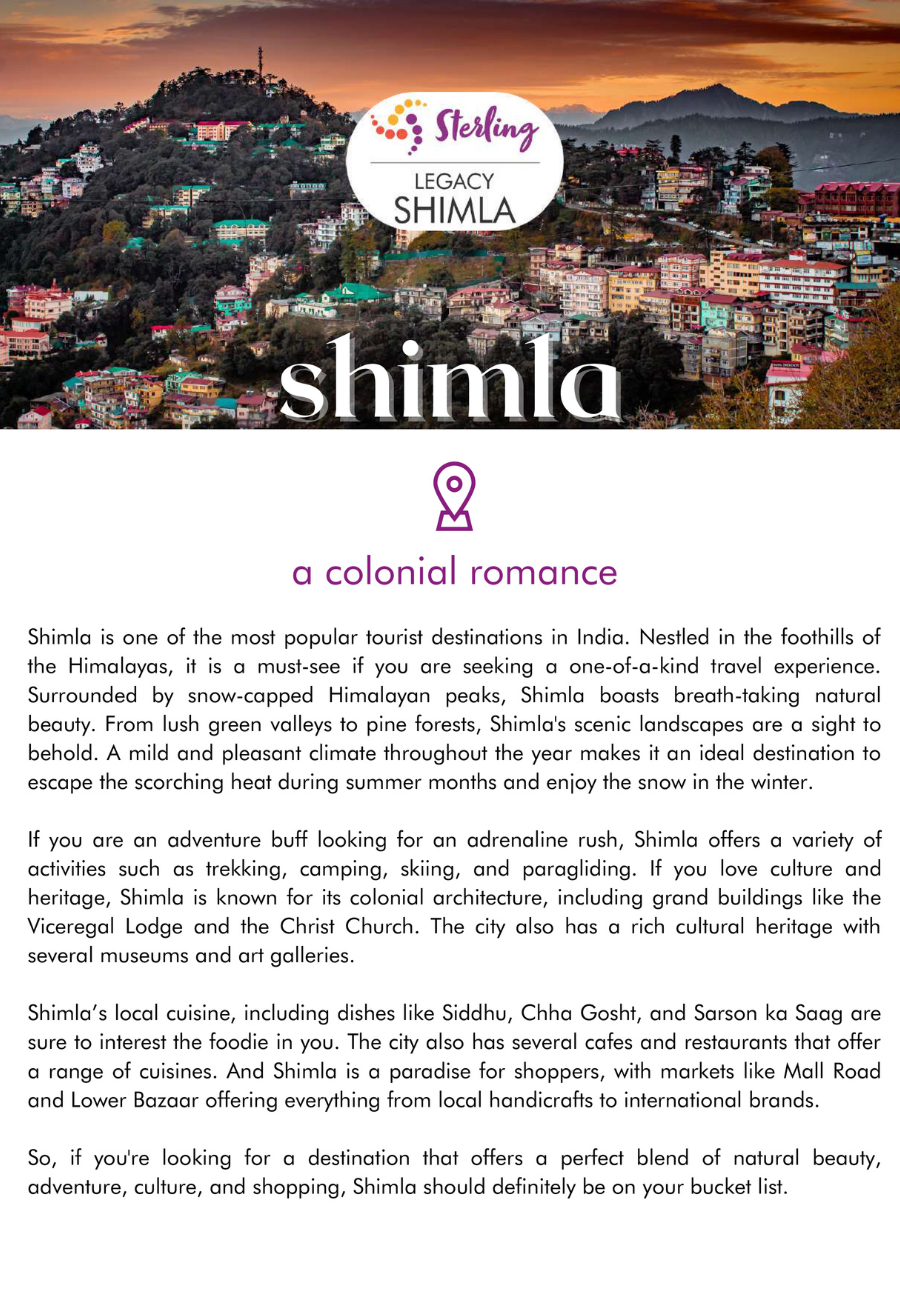 Shimla’s Factsheet